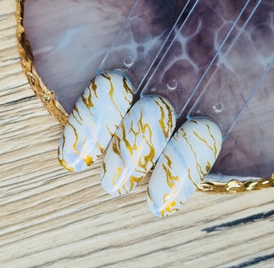 Слайдер-дизайн металлик Marble голубой с золотом из каталога FLASH СЛАЙДЕРЫ, в интернет-магазине BPW.style